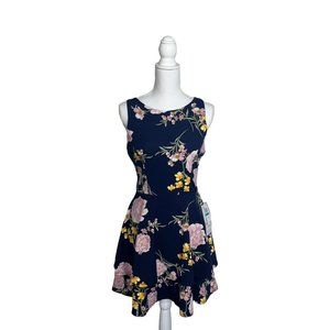 B. Darlin Navy Blue Floral Print Dress